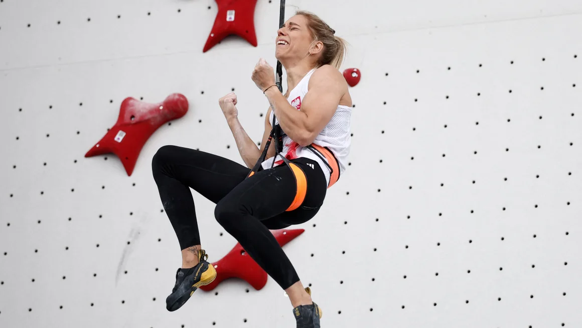 Aleksandra Mirosław celebrates ‘dream come true moment’ as first speed climbing gold medalist in Olympic history